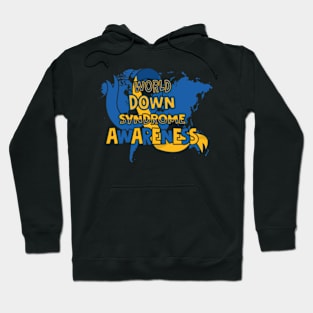 World Down Syndrome Awareness, Blue And Yellow Ribbon Hoodie